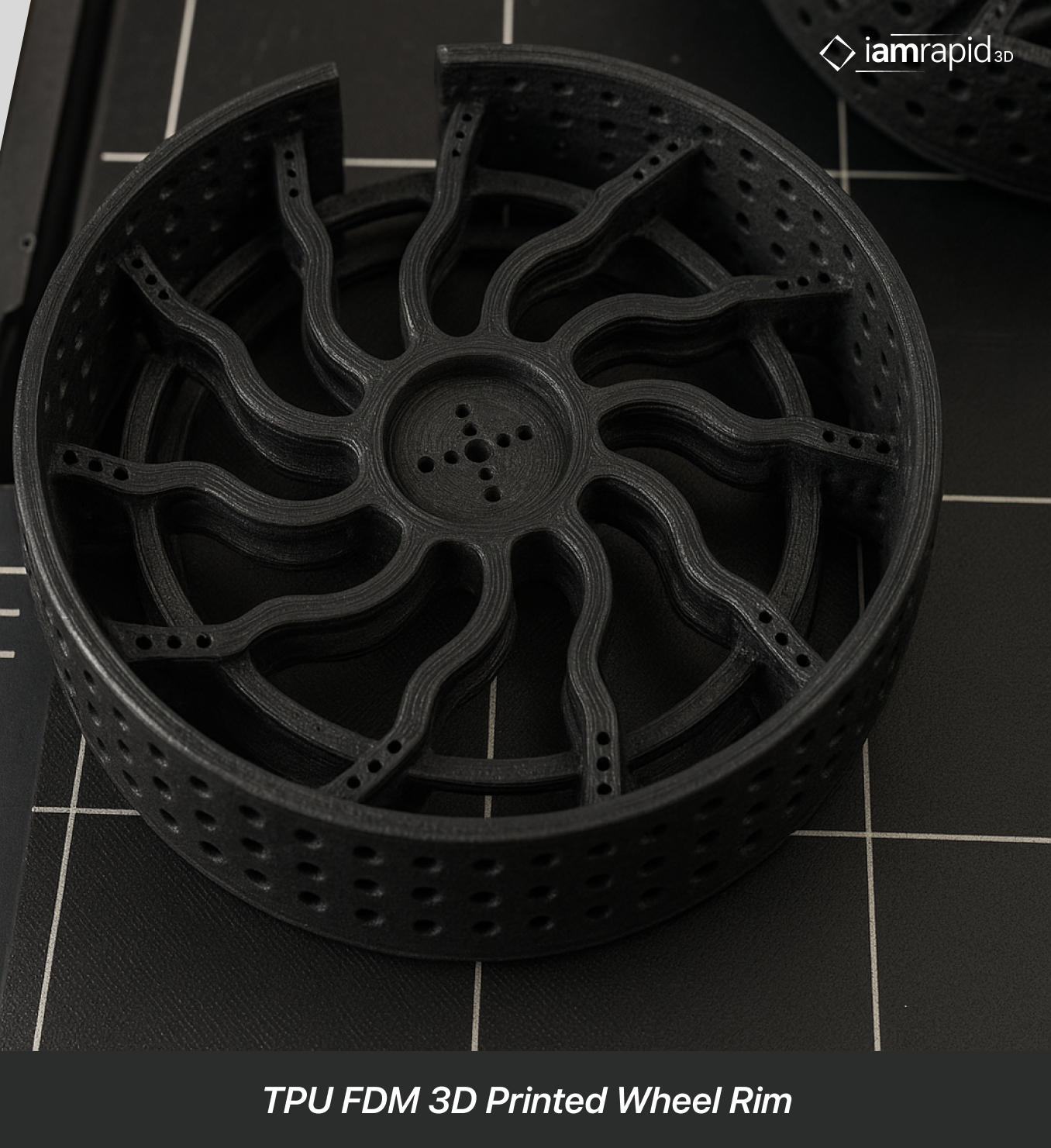 TPU flexible FDM 3D printed wheel rim